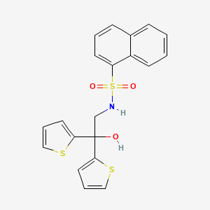 molecular formula C20H17NO3S3 B2632942 N-(2-hydroxy-2,2-di(thiophen-2-yl)ethyl)naphthalene-1-sulfonamide CAS No. 2034585-22-1