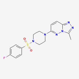 molecular formula C16H17FN6O2S B2632944 6-(4-((4-Fluorophenyl)sulfonyl)piperazin-1-yl)-3-methyl-[1,2,4]triazolo[4,3-b]pyridazine CAS No. 1021055-36-6