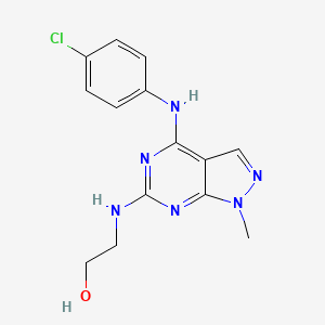 2-({4-[(4-chlorophenyl)amino]-1-methyl-1H-pyrazolo[3,4-d]pyrimidin-6-yl}amino)ethanol