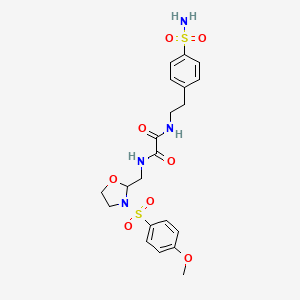 N1-((3-((4-methoxyphenyl)sulfonyl)oxazolidin-2-yl)methyl)-N2-(4-sulfamoylphenethyl)oxalamide