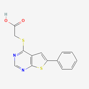 2-({6-Phenylthieno[2,3-d]pyrimidin-4-yl}sulfanyl)acetic acid