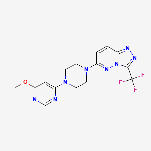 molecular formula C15H15F3N8O B2632957 4-Methoxy-6-{4-[3-(trifluoromethyl)-[1,2,4]triazolo[4,3-b]pyridazin-6-yl]piperazin-1-yl}pyrimidine CAS No. 2415553-97-6