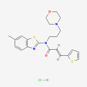 molecular formula C22H26ClN3O2S2 B2632958 (E)-N-(6-methylbenzo[d]thiazol-2-yl)-N-(3-morpholinopropyl)-3-(thiophen-2-yl)acrylamide hydrochloride CAS No. 1217224-15-1