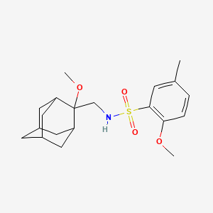 molecular formula C20H29NO4S B2632959 2-methoxy-N-[(2-methoxyadamantan-2-yl)methyl]-5-methylbenzene-1-sulfonamide CAS No. 1797356-46-7