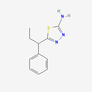 molecular formula C11H13N3S B2632964 5-(1-Phenylpropyl)-1,3,4-thiadiazol-2-amine CAS No. 299441-79-5
