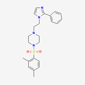 molecular formula C23H28N4O2S B2632972 1-((2,4-dimethylphenyl)sulfonyl)-4-(2-(2-phenyl-1H-imidazol-1-yl)ethyl)piperazine CAS No. 1706396-64-6