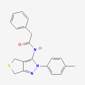 molecular formula C20H19N3OS B2632975 N-[2-(4-甲基苯基)-4,6-二氢噻吩并[3,4-c]吡唑-3-基]-2-苯基乙酰胺 CAS No. 396724-30-4