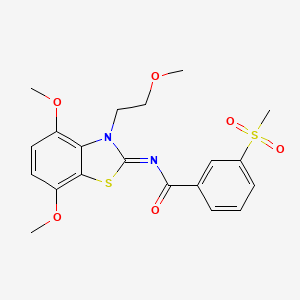 (E)-N-(4,7-dimethoxy-3-(2-methoxyethyl)benzo[d]thiazol-2(3H)-ylidene)-3-(methylsulfonyl)benzamide