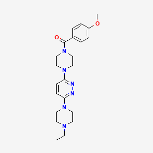 molecular formula C22H30N6O2 B2632988 [4-[6-(4-Ethylpiperazin-1-yl)pyridazin-3-yl]piperazin-1-yl]-(4-methoxyphenyl)methanone CAS No. 898453-74-2