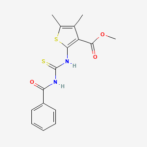 molecular formula C16H16N2O3S2 B2632992 2-(3-苯甲酰硫脲基)-4,5-二甲基噻吩-3-羧酸甲酯 CAS No. 316125-32-3