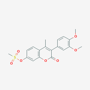 molecular formula C19H18O7S B2632998 3-(3,4-二甲氧基苯基)-4-甲基-2-氧代-2H-色满-7-基甲磺酸盐 CAS No. 896039-49-9