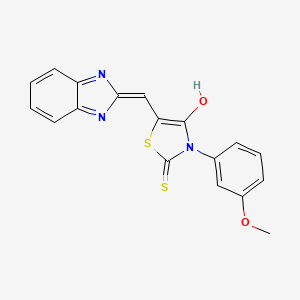 (Z)-5-((1H-benzo[d]imidazol-2-yl)methylene)-3-(3-methoxyphenyl)-2-thioxothiazolidin-4-one