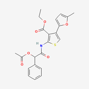 molecular formula C22H21NO6S B2633018 Ethyl 2-(2-acetoxy-2-phenylacetamido)-4-(5-methylfuran-2-yl)thiophene-3-carboxylate CAS No. 380455-06-1