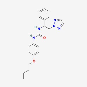 molecular formula C21H25N5O2 B2633019 1-(4-丁氧基苯基)-3-(1-苯基-2-(2H-1,2,3-三唑-2-基)乙基)脲 CAS No. 2320926-69-8