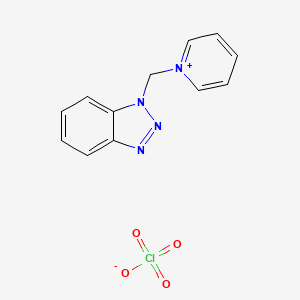molecular formula C12H11ClN4O4 B2633022 1-(1H-1,2,3-Benzotriazol-1-ylmethyl)pyridin-1-ium perchlorate CAS No. 457051-48-8