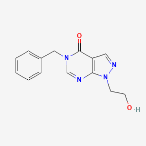 molecular formula C14H14N4O2 B2633032 5-Benzyl-1-(2-hydroxyethyl)pyrazolo[3,4-d]pyrimidin-4-one CAS No. 922919-20-8