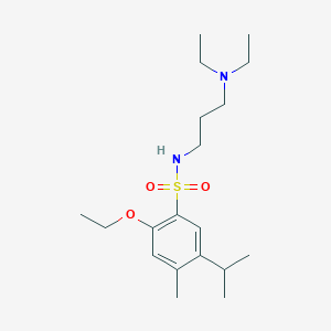molecular formula C19H34N2O3S B2633034 N-[3-(diethylamino)propyl]-2-ethoxy-4-methyl-5-(propan-2-yl)benzene-1-sulfonamide CAS No. 1374679-85-2