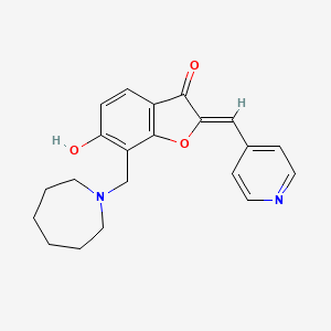 molecular formula C21H22N2O3 B2633035 (Z)-7-(氮杂环戊-1-基甲基)-6-羟基-2-(吡啶-4-亚甲基)苯并呋喃-3(2H)-酮 CAS No. 896831-83-7