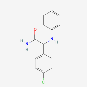 molecular formula C14H13ClN2O B2633037 2-(4-Chlorophenyl)-2-(phenylamino)acetamide CAS No. 96524-01-5