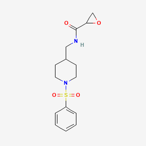 N-[[1-(Benzenesulfonyl)piperidin-4-yl]methyl]oxirane-2-carboxamide