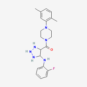 4-[4-(2,5-dimethylphenyl)piperazine-1-carbonyl]-N-(2-fluorophenyl)-1H-1,2,3-triazol-5-amine