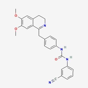 molecular formula C26H24N4O3 B2633051 1-(3-Cyanophenyl)-3-[4-[(6,7-dimethoxy-3,4-dihydroisoquinolin-1-yl)methyl]phenyl]urea CAS No. 1023581-36-3