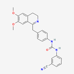 molecular formula C26H24N4O3 B2633051 3-(3-cyanophenyl)-1-{4-[(6,7-dimethoxy-3,4-dihydroisoquinolin-1-yl)methyl]phenyl}urea CAS No. 1023581-36-3