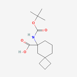 molecular formula C15H25NO4 B2633057 8-[(2-Methylpropan-2-yl)oxycarbonylamino]spiro[3.5]nonane-8-carboxylic acid CAS No. 2344679-81-6