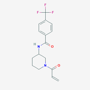 molecular formula C16H17F3N2O2 B2633059 N-[1-(prop-2-enoyl)piperidin-3-yl]-4-(trifluoromethyl)benzamide CAS No. 2094570-56-4