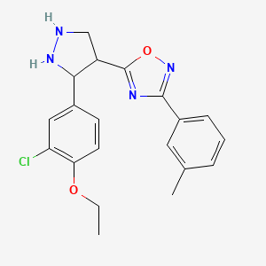 molecular formula C20H17ClN4O2 B2633063 5-[3-(3-氯-4-乙氧基苯基)-1H-吡唑-4-基]-3-(3-甲基苯基)-1,2,4-恶二唑 CAS No. 2034231-49-5