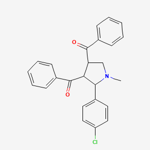 molecular formula C25H22ClNO2 B2633072 [4-benzoyl-5-(4-chlorophenyl)-1-methyltetrahydro-1H-pyrrol-3-yl](phenyl)methanone CAS No. 1005240-76-5