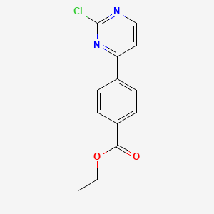 molecular formula C13H11ClN2O2 B2633073 Ethyl 4-(2-chloropyrimidin-4-yl)benzoate CAS No. 499195-60-7