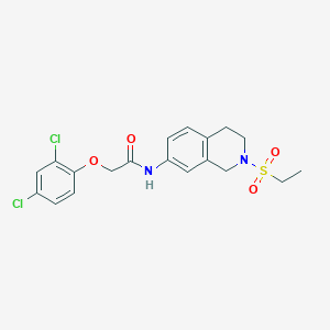 molecular formula C19H20Cl2N2O4S B2633076 2-(2,4-dichlorophenoxy)-N-(2-(ethylsulfonyl)-1,2,3,4-tetrahydroisoquinolin-7-yl)acetamide CAS No. 954707-12-1