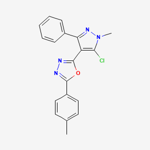 2-(5-chloro-1-methyl-3-phenyl-1H-pyrazol-4-yl)-5-(4-methylphenyl)-1,3,4-oxadiazole