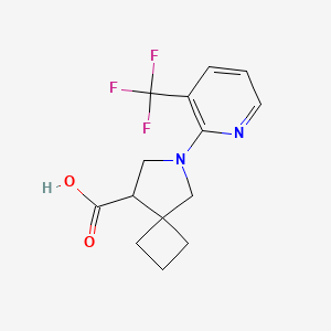 molecular formula C14H15F3N2O2 B2633090 6-(3-(Trifluoromethyl)pyridin-2-yl)-6-azaspiro[3.4]octane-8-carboxylic acid CAS No. 2034535-96-9