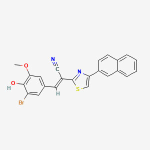 (2E)-3-(3-bromo-4-hydroxy-5-methoxyphenyl)-2-[4-(naphthalen-2-yl)-1,3-thiazol-2-yl]prop-2-enenitrile