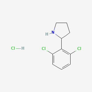 molecular formula C10H12Cl3N B2633097 2-(2,6-Dichlorophenyl)pyrrolidine;hydrochloride CAS No. 2287332-56-1