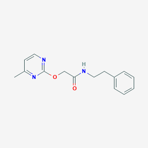 molecular formula C15H17N3O2 B2633100 2-((4-甲基嘧啶-2-基)氧基)-N-苯乙基乙酰胺 CAS No. 1251561-67-7