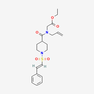 Ethyl 2-[[1-[(E)-2-phenylethenyl]sulfonylpiperidine-4-carbonyl]-prop-2-enylamino]acetate