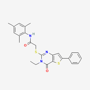 molecular formula C25H25N3O2S2 B2633117 N-环丙基-1-[6-({2-[(2-乙氧苯基)氨基]-2-氧代乙基}硫代)吡啶嗪-3-基]哌啶-3-甲酰胺 CAS No. 1185120-47-1