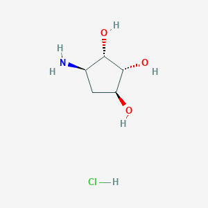 molecular formula C5H12ClNO3 B2633119 (1S,2R,3S,4R)-4-氨基环戊烷-1,2,3-三醇盐酸盐 CAS No. 956902-65-1