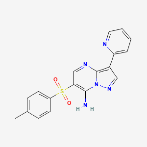 6-[(4-Methylphenyl)sulfonyl]-3-(2-pyridinyl)pyrazolo[1,5-a]pyrimidin-7-ylamine