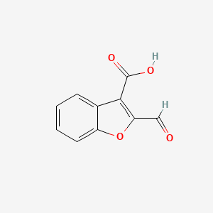 molecular formula C10H6O4 B2633126 2-Formyl-1-benzofuran-3-carboxylic acid CAS No. 38281-55-9