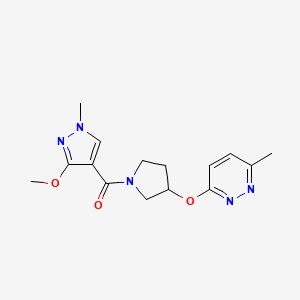 (3-methoxy-1-methyl-1H-pyrazol-4-yl)(3-((6-methylpyridazin-3-yl)oxy)pyrrolidin-1-yl)methanone