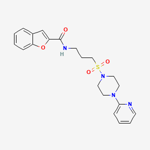 molecular formula C21H24N4O4S B2633130 N-(3-((4-(pyridin-2-yl)piperazin-1-yl)sulfonyl)propyl)benzofuran-2-carboxamide CAS No. 1021221-07-7
