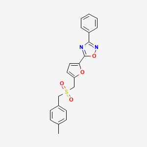 5-(5-(((4-Methylbenzyl)sulfonyl)methyl)furan-2-yl)-3-phenyl-1,2,4-oxadiazole