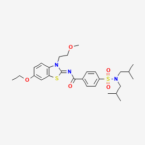 molecular formula C27H37N3O5S2 B2633136 (Z)-4-(N,N-diisobutylsulfamoyl)-N-(6-ethoxy-3-(2-methoxyethyl)benzo[d]thiazol-2(3H)-ylidene)benzamide CAS No. 865161-89-3