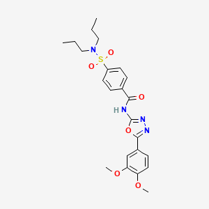 molecular formula C23H28N4O6S B2633145 N-[5-(3,4-二甲氧基苯基)-1,3,4-恶二唑-2-基]-4-(二丙基磺酰胺基)苯甲酰胺 CAS No. 920430-46-2