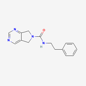 molecular formula C15H16N4O B2633146 N-phenethyl-5H-pyrrolo[3,4-d]pyrimidine-6(7H)-carboxamide CAS No. 1448059-10-6