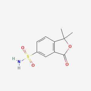 molecular formula C10H11NO4S B2633147 1,1-二甲基-3-氧代-1,3-二氢异苯并呋喃-5-磺酰胺 CAS No. 17047-42-6